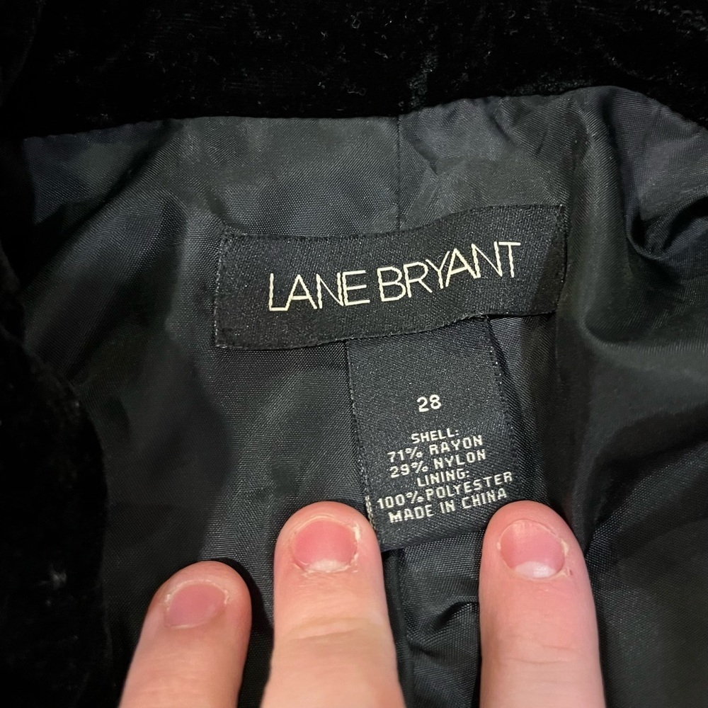 Lane Bryant Black Velvet 3/4 Sleeve Blazer - Picture 6 of 7